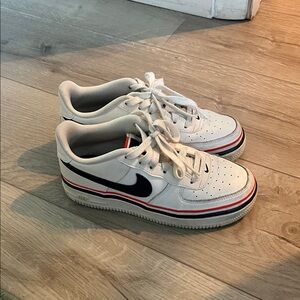 Nike White and Black Air Force 1 Sneakers